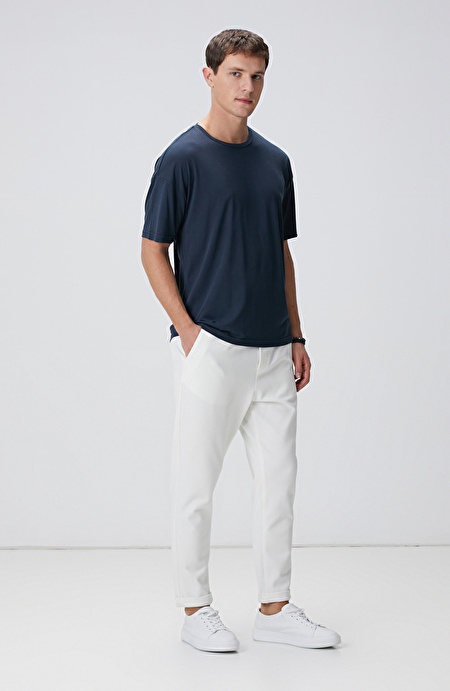 Lacivert Modal Karışımlı T-shirt_2