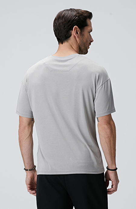 Gri Modal Karışımlı T-shirt_4