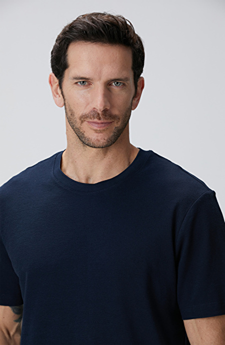 Lacivert Jakarlı T-shirt_6