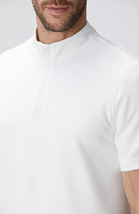 Kırık Beyaz Kısa Kollu Sweatshirt_5