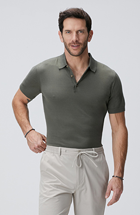 Haki Polo Yaka Kazak_1