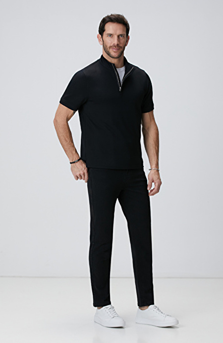 Siyah Kısa Kollu Sweatshirt_2
