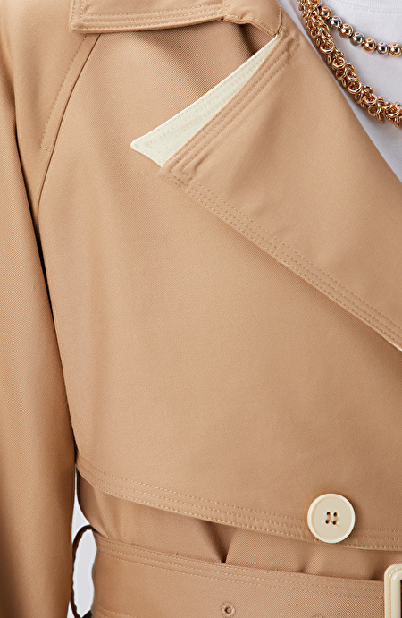 Bej Kruvaze Trench Coat_7