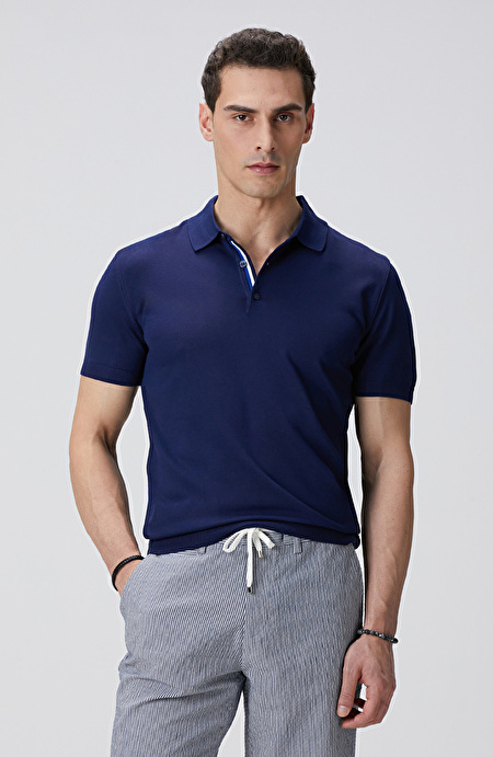 Lacivert Polo Kazak