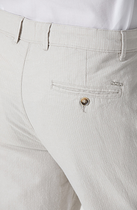 Bej Keten Karışımlı Pantolon_4