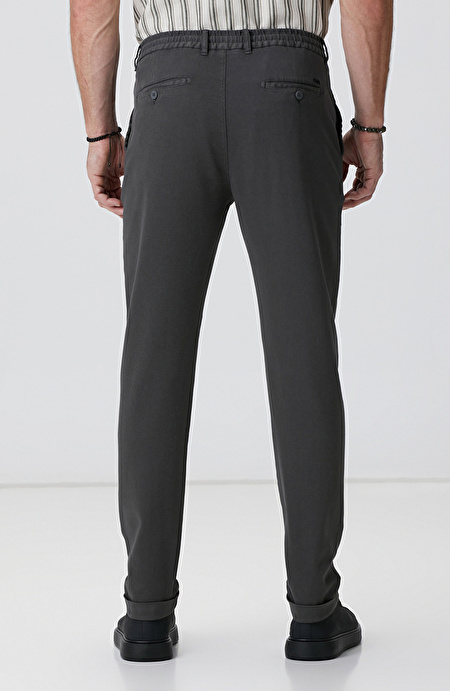 Antrasit Diyagonal Desenli Jogger Pantolon_2