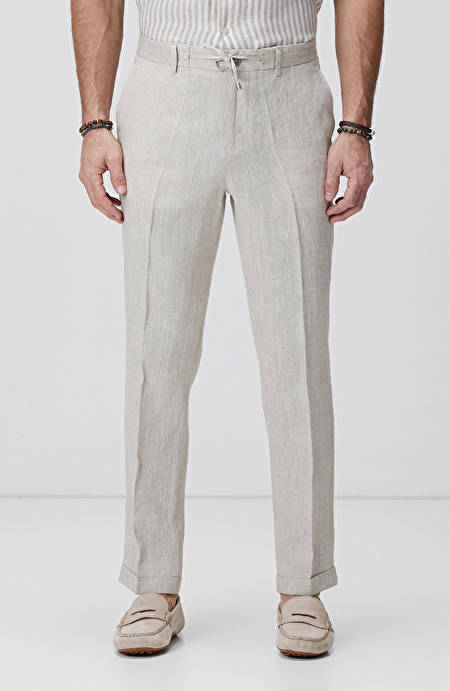 Naturel Keten Jogger Pantolon_1