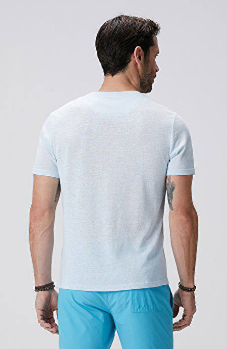 Açık Mavi Basic T-shirt_4