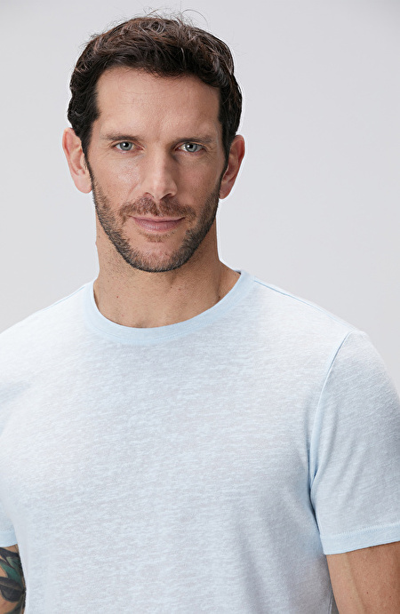 Açık Mavi Basic T-shirt_5