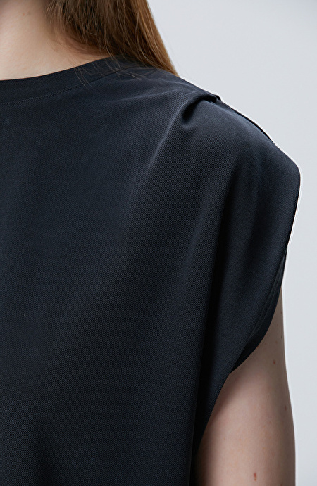 Siyah Modal Karışımlı T-shirt_5