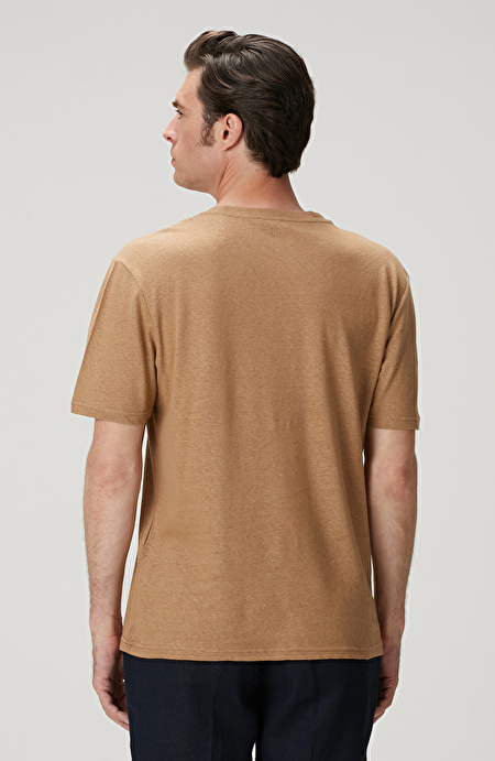 Vizon Keten Karışımlı T-shirt_3