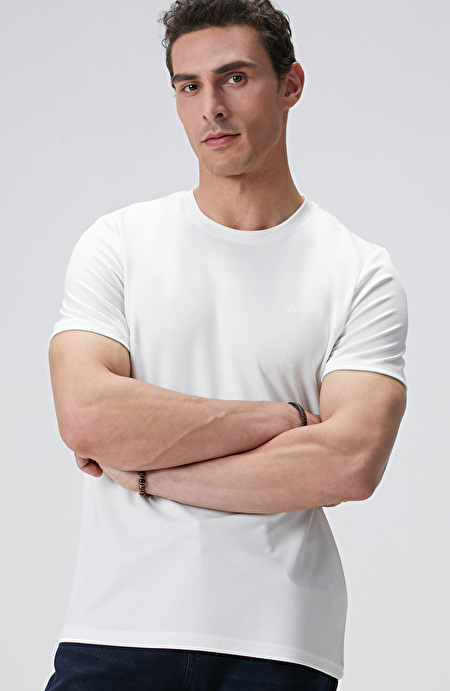 Kırık Beyaz Basic T-shirt_1