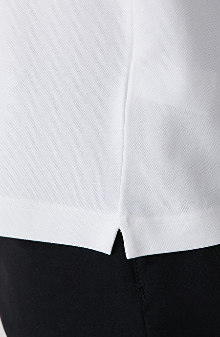 Kırık Beyaz Polo Yaka Örme T-shirt_6