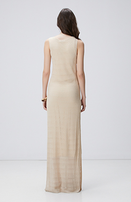 Bej Maxi Elbise_4
