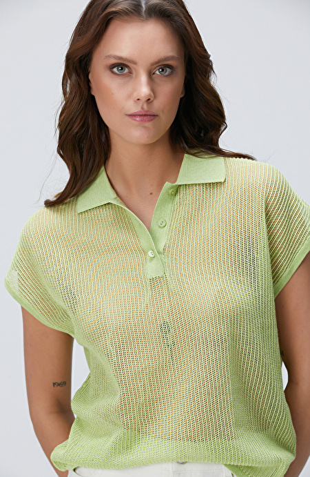 Yeşil Polo Yaka Triko_1
