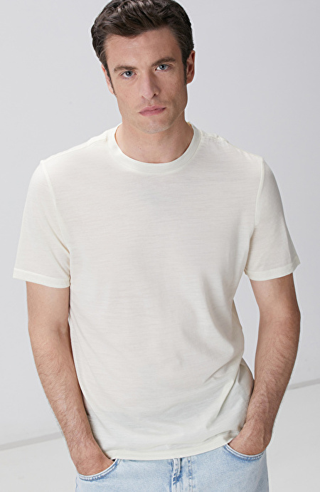 Limited Kırık Beyaz Yün T-shirt_1
