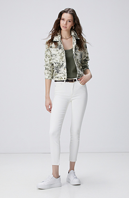 Beyaz Denim Pantolon