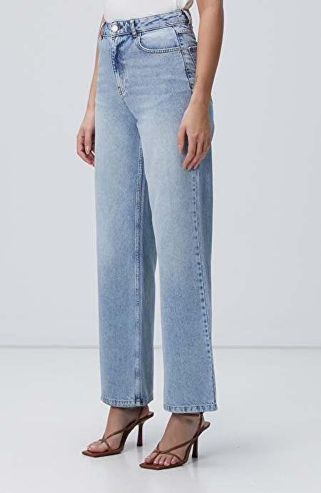 Açık Indigo Mavi Denim Pantolon_1