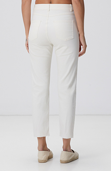 Kırık Beyaz Denim Pantolon_4