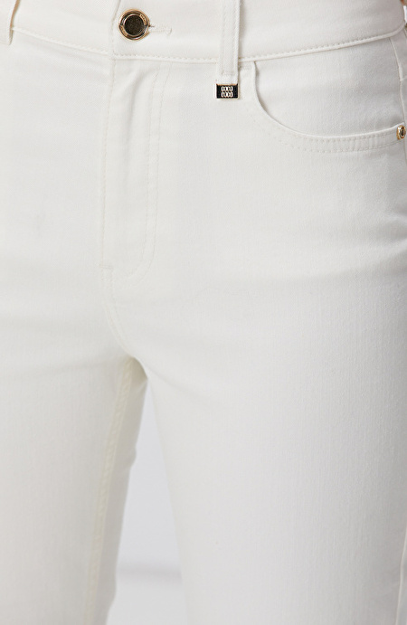 Kırık Beyaz Denim Pantolon_5