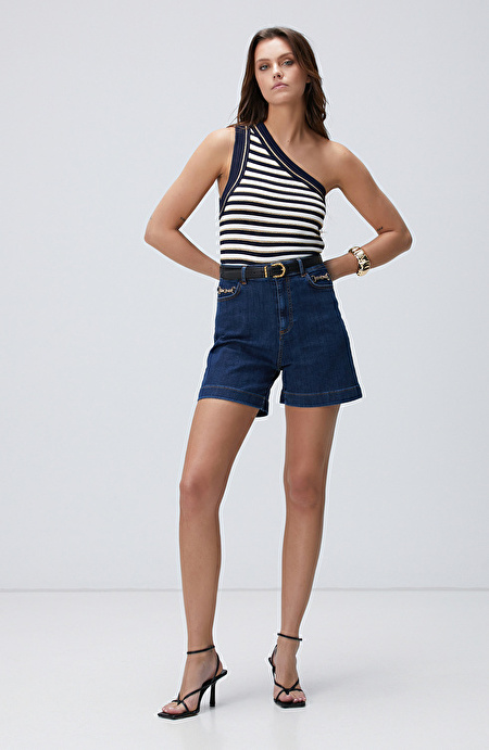 Indigo Denim Şort_1