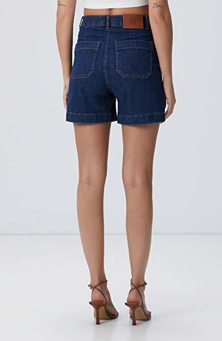 Indigo Denim Şort_4