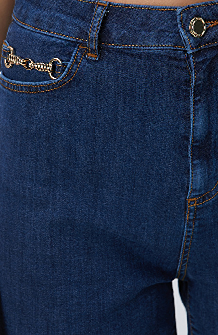 Indigo Denim Şort_5