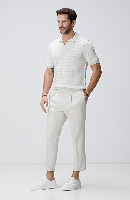 Taş Keten Karışımlı Pantolon_1