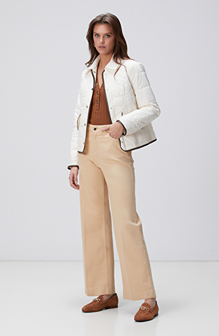 Bej Denim Pantolon