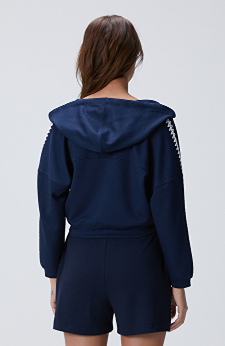 Lacivert Crop Sweatshirt_4