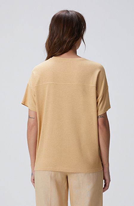 Limited Hardal Kaşmir Karışımlı T-shirt_4