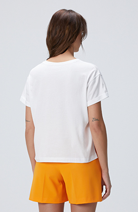 Beyaz Baskılı T-shirt_4