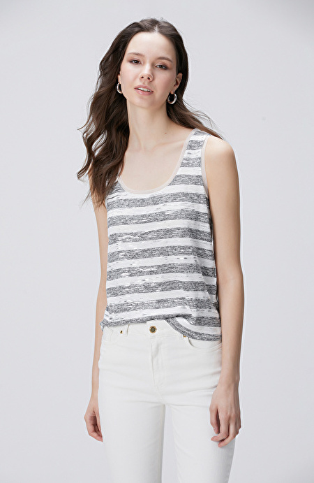 Beyaz Gri T-shirt