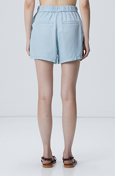 Açık Mavi Mini Denim Şort_3