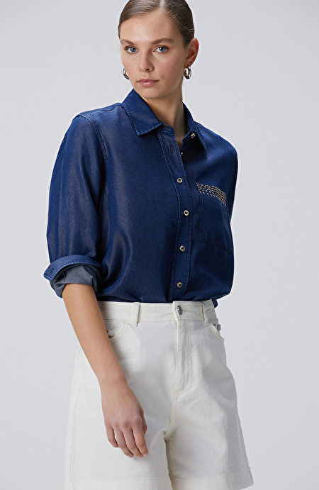 İndigo  Denim Gömlek_3