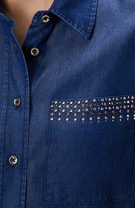 İndigo  Denim Gömlek_5