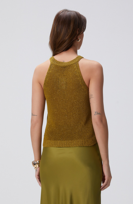 Haki Halter Yaka Triko_4