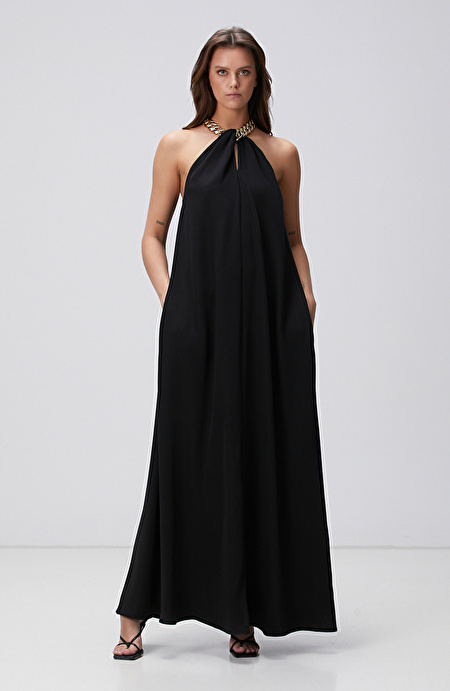 Siyah Maxi Abiye Elbise_2