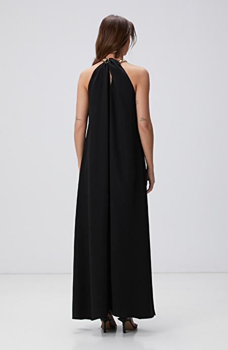 Siyah Maxi Abiye Elbise_4