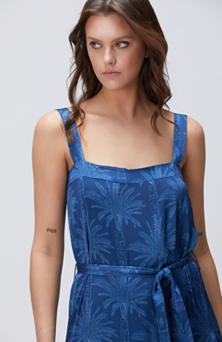 Lacivert Maxi Elbise_1