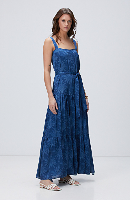 Lacivert Maxi Elbise_2