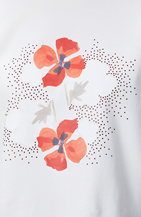 Kırık Beyaz Baskılı T-shirt_5