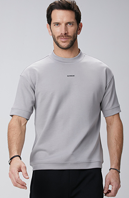 Açık Gri Baskılı Sweatshirt_3