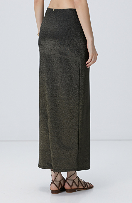 Siyah Gold Maxi Plaj Etek_4