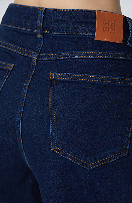 Lacivert Kısa Denim Şort_5