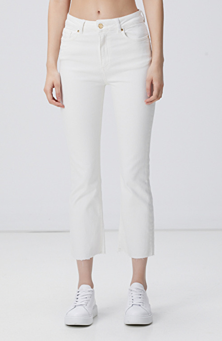 Kırık Beyaz Denim Pantolon_2
