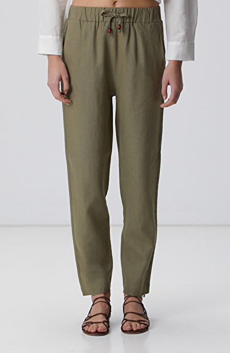 Haki Keten Mix Jogger Pantolon_1