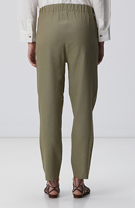 Haki Keten Mix Jogger Pantolon_3