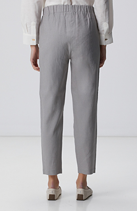 Gri Keten Mix Jogger Pantolon_3