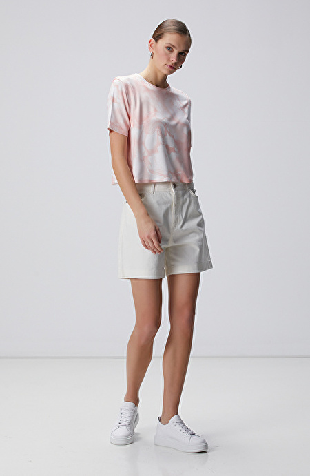 N-Tech Pembe Batik Desenli T-shirt_2